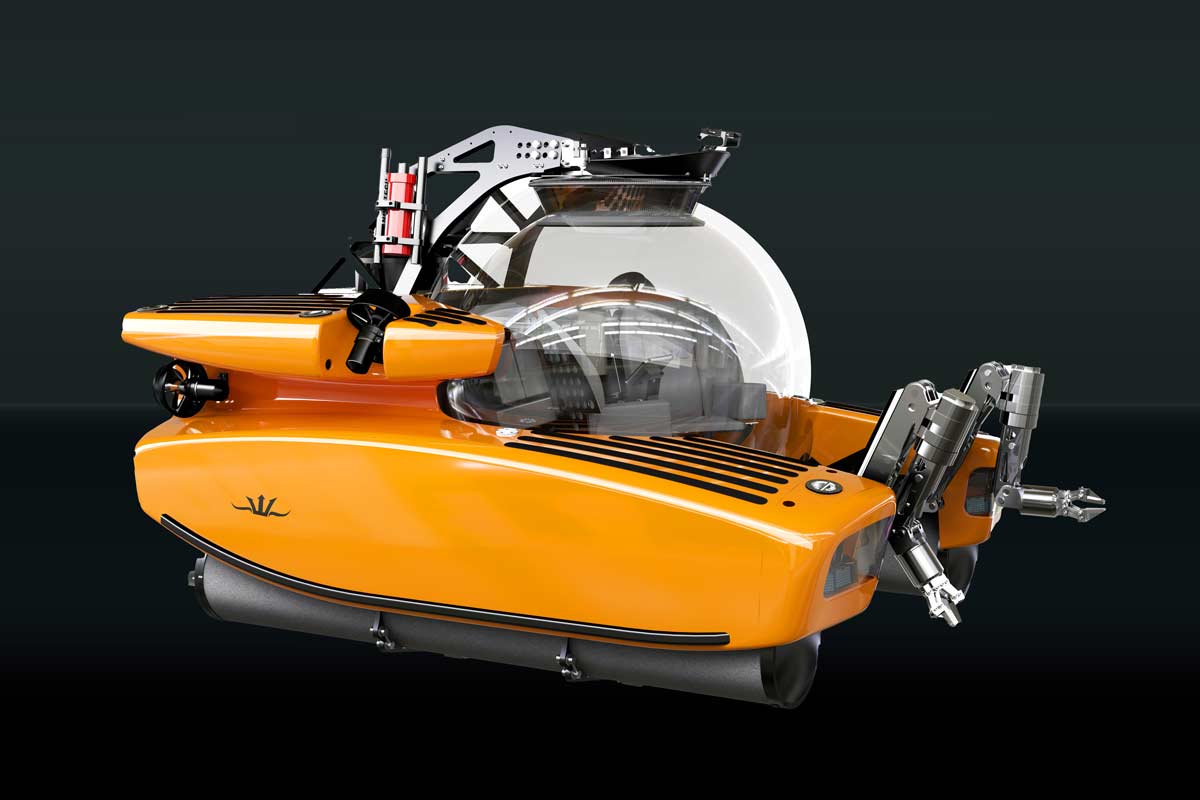 Triton submersible fitted with multiple manipulators