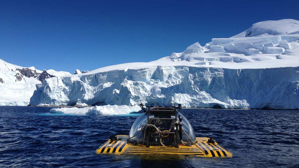 Triton submersible making dives in Antartica