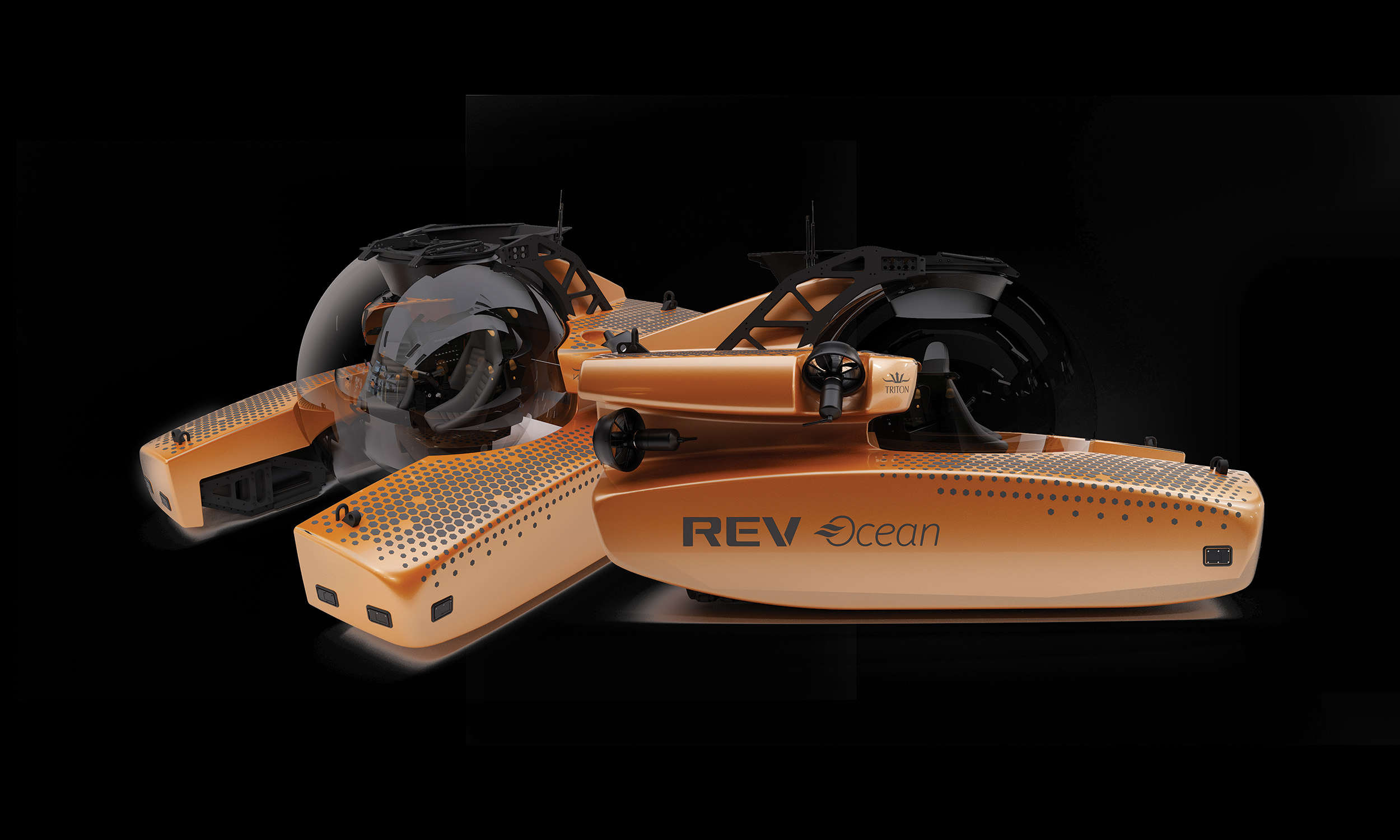 7500-3 pair REV Triton 7500/3 submersible in electric green