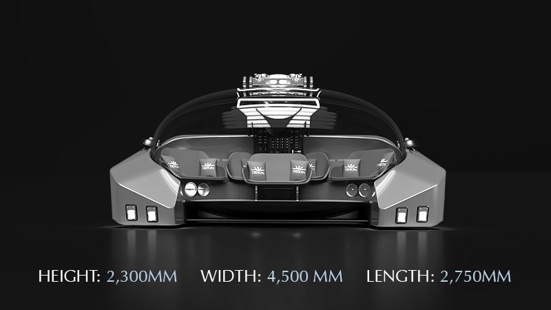 Diagram of TRITON 660 dimensions: LxWxH: 4500x2900x2300mm