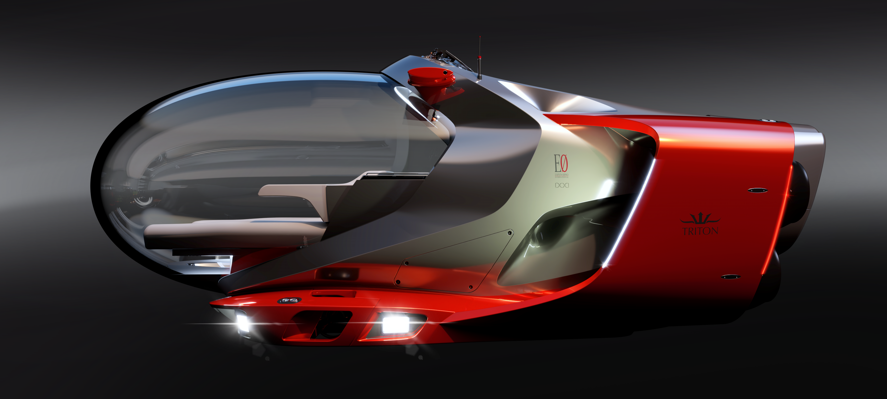Triton & Aston Martin’s sleek and sculpted submersible.