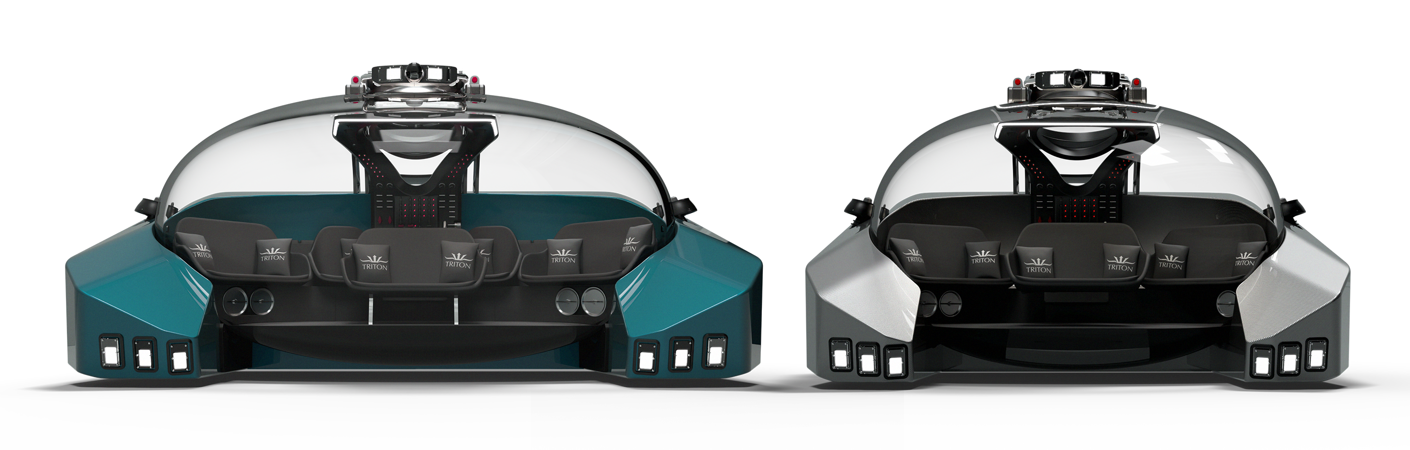Two TRITON 660 subs with different interior options shown